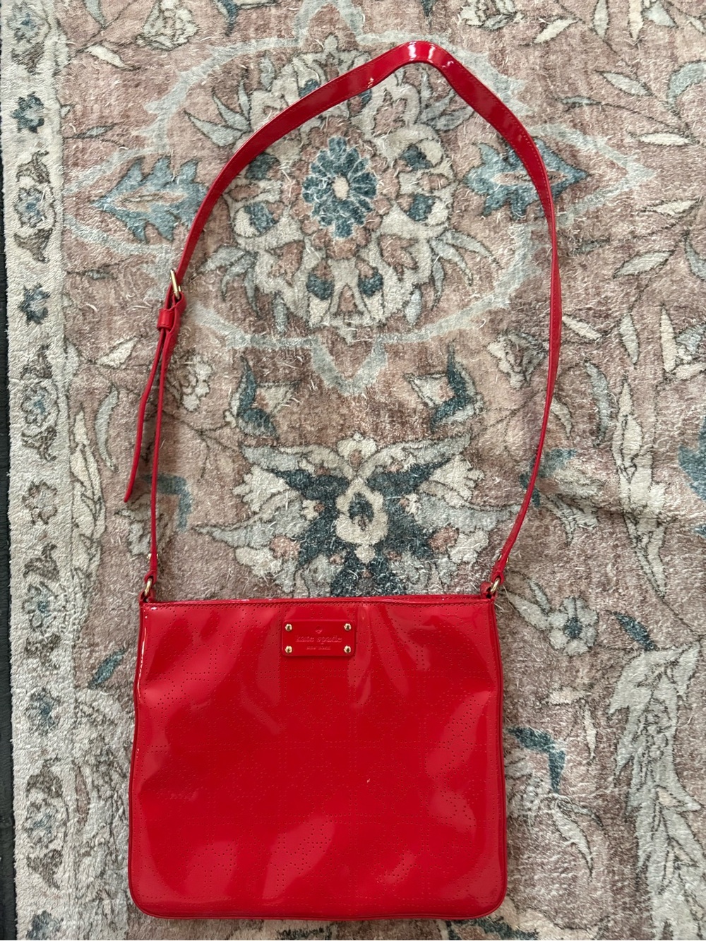 Kate Spade Darby Metro Slim Red Crossbody Bag Heart